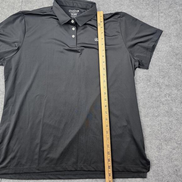Good Good Polo Shirt Mens 2XL Black Performance Golf Stretch Short Sleeve Light - Picture 4 of 6